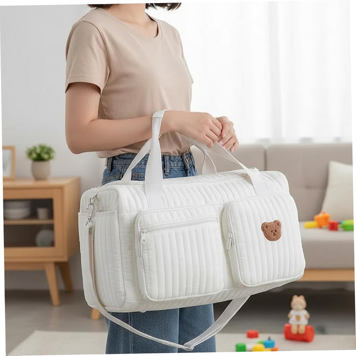 Baby-Wickeltaschen mit Wickelstation, Mama-Baby-Reisetasche – gesteppte Wickeltasche mit grossem Fas