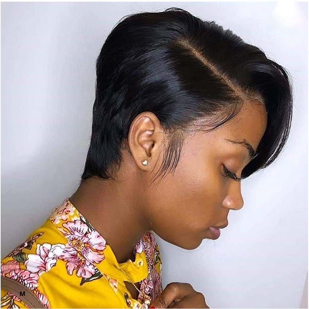 BELE Pixie Cut Bob Wig Short Straight Hair Lace Front Bob Wigs 8 inch T Part 13x6x1 Lace Front Wigs