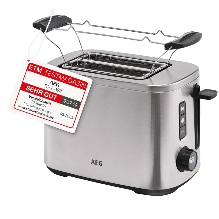 AEG T5-1-4ST Toaster Deli 5 / 7 Toasteinstellungen / Countdown-Timer / Stopp-, Auftau-, Aufwärmknopf