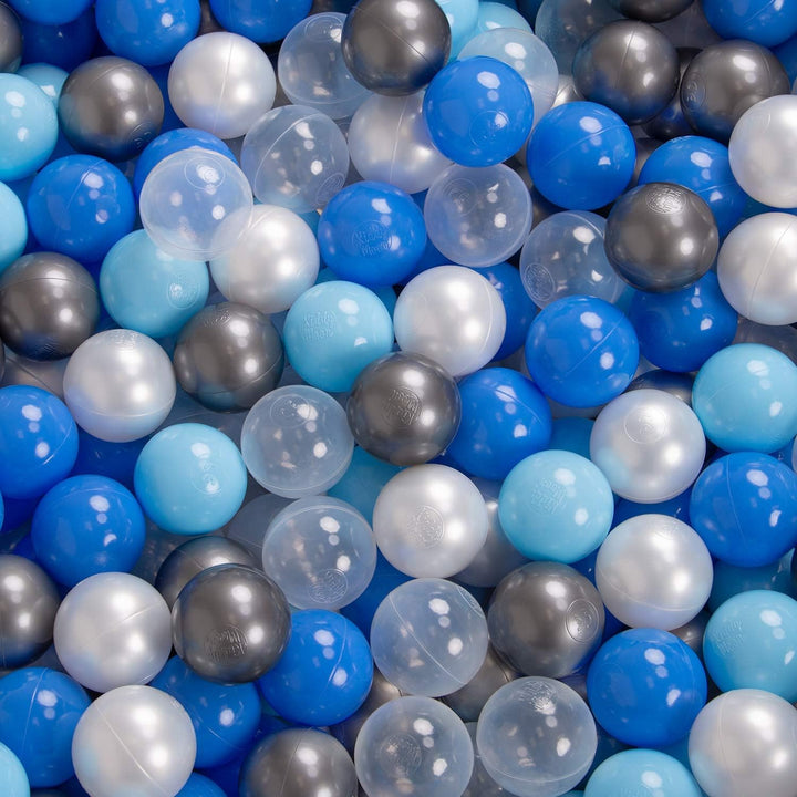 KiddyMoon 700 ∅ 7Cm Kinder Bälle Spielbälle Für Bällebad Baby Plastikbälle Made In EU, Perle/Blau/Ba