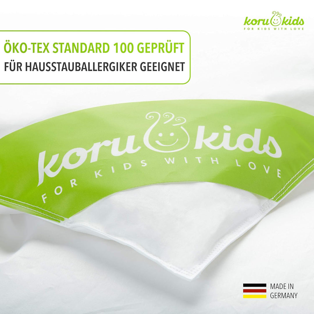 Koru Kids® Baby-Oberbett - 80 x 80 cm - Baby Daunendecke - allergikergeeignet - Füllmenge 150g 150g