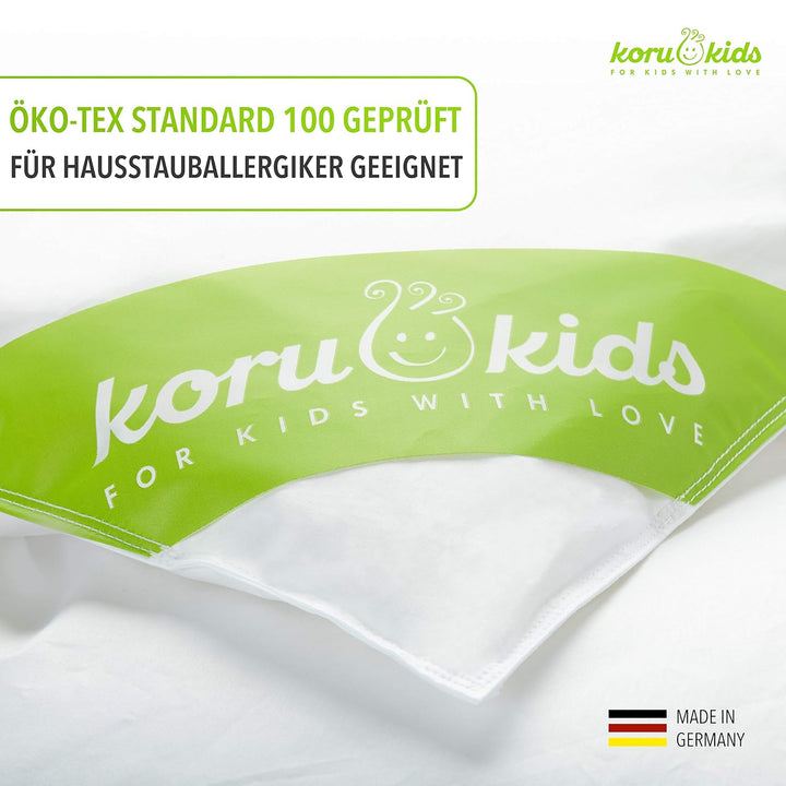 Koru Kids® Baby-Oberbett - 80 x 80 cm - Baby Daunendecke - allergikergeeignet - Füllmenge 150g 150g