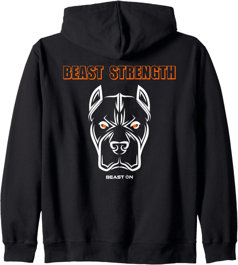 Beast Strength Bulldog Kopfdruck auf der Rückseite Gym Fitness Kapuzenjacke