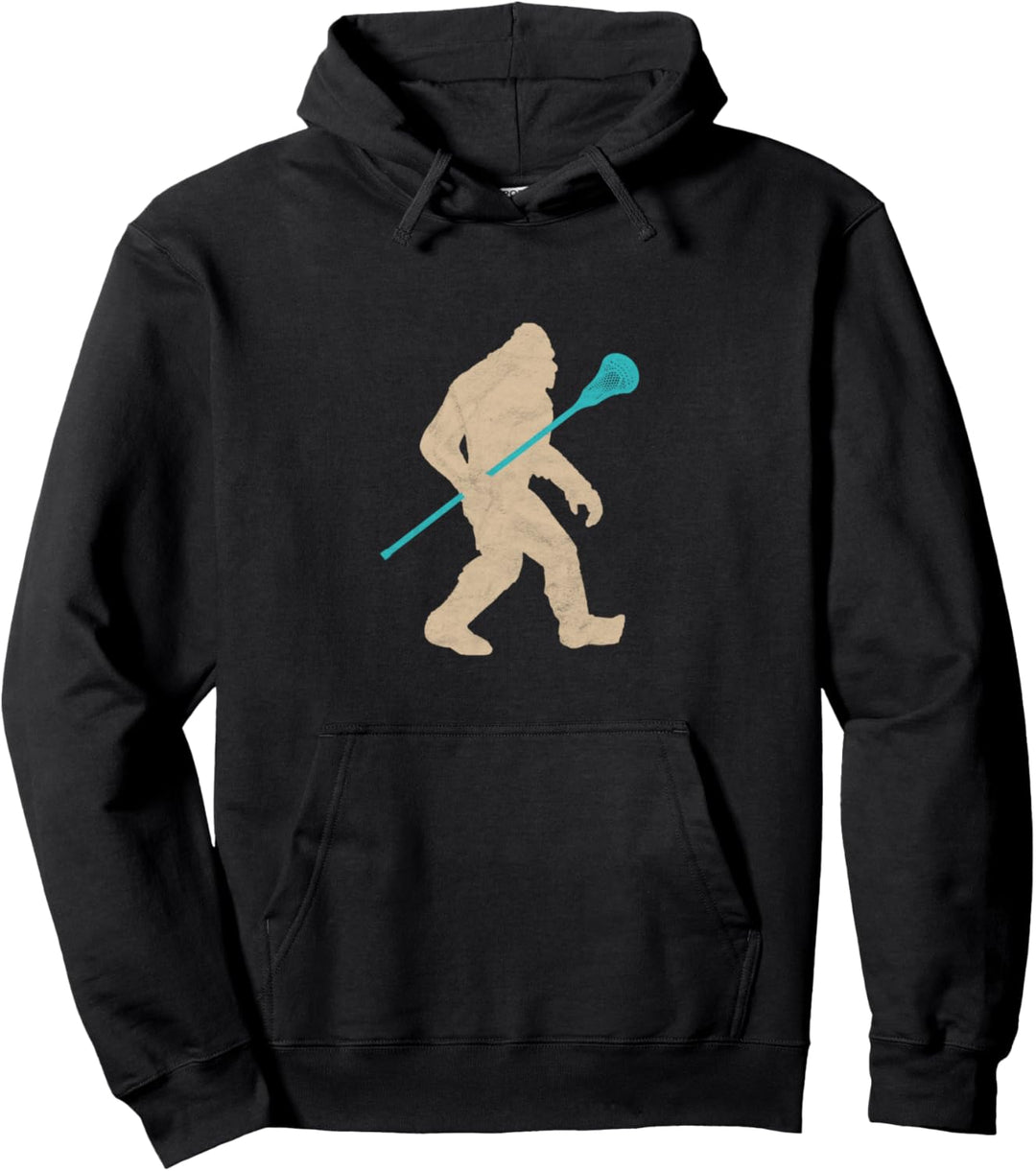 Bigfoot Lacrosse Stick Vintage Lustig Lax Pullover Hoodie
