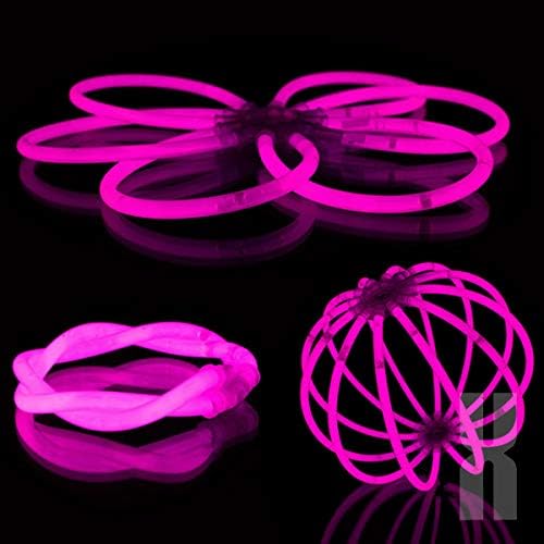 KNIXS 1000x Arm-Knicklichter - Pink leuchtend inkl. 1000x 3D-Verbinder und je 20x Ballverbinder und