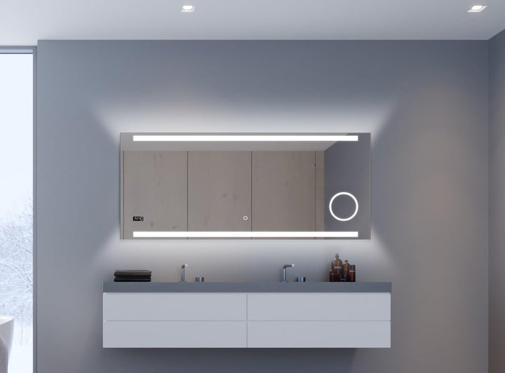 Talos King Badspiegel mit Beleuchtung – LED Badezimmerspiegel 80x60 cm – Wandspiegel mit beleuchtete