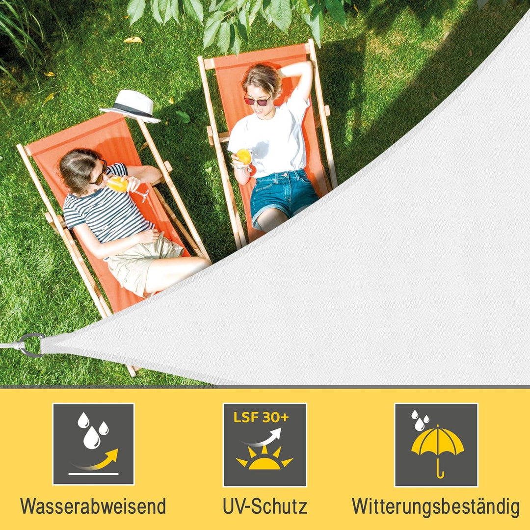 Sol Royal Sonnensegel dreieckig wasserdicht für Terrasse Balkon Garten | 6x4,2x4,2m Weiss UV Sonnens