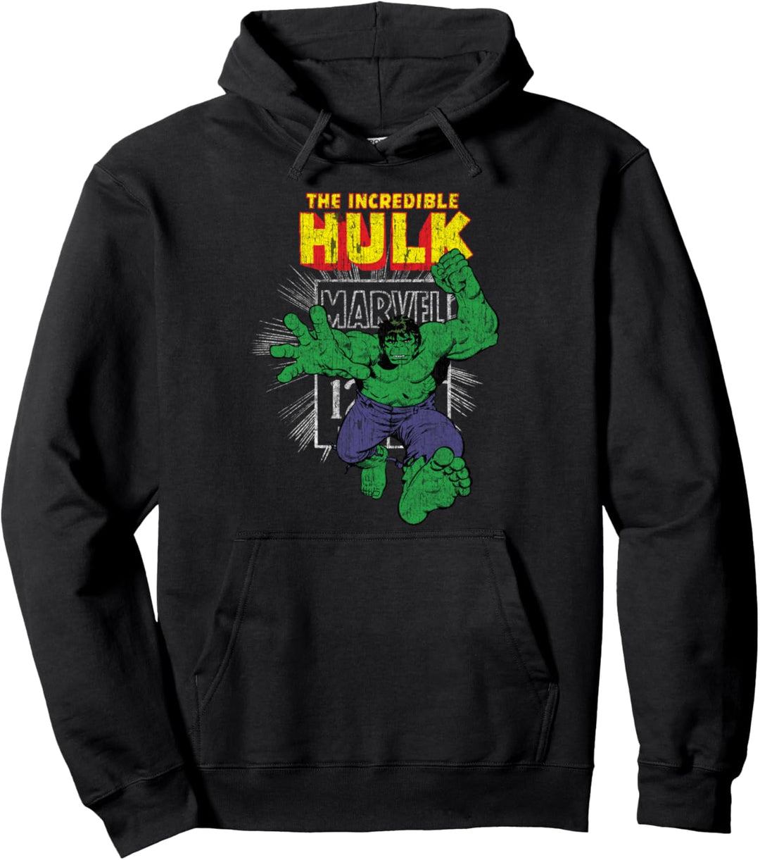 Marvel The Incredible Hulk Retro Comic Book Stamp Logo Pullover Hoodie