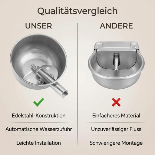 HEEPDD Schwein Tränke Napf,Automatische Tränke für Nutztiere Edelstahl Wassertrinknapf für Schweine,