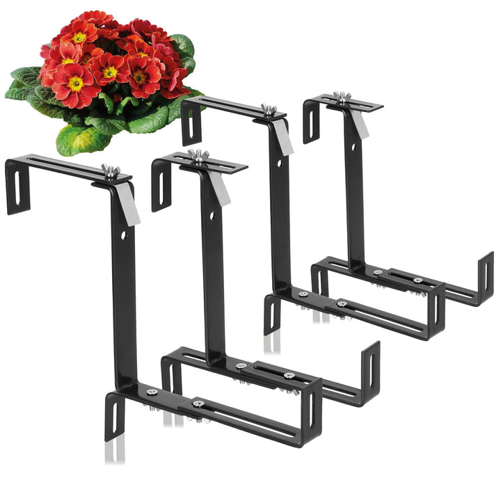 com-four® 4X Premium Blumenkastenhalter für Balkon-Brüstungen und Geländer - Flexible Befestigung au