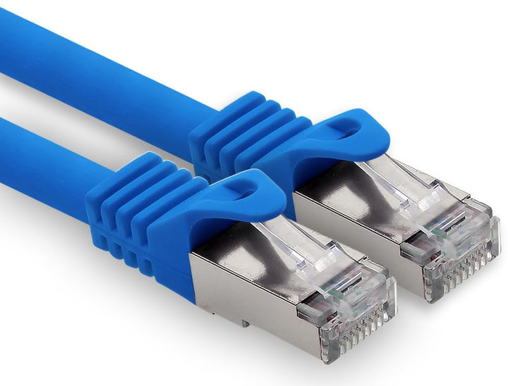 LAN Kabel 50m Cat7 Blau 1x Netzwerkkabel Ethernet RJ45 10 Gbit/s SFTP Patchkabel für Router Modem Sw