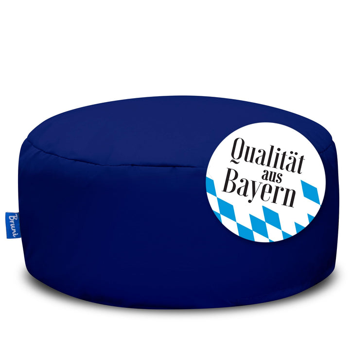 Bruni Pouf Sitzhocker M in Königsblau – runder Sitzpouf, Indoor und Outdoor als Fusshocker, Yoga-Sit