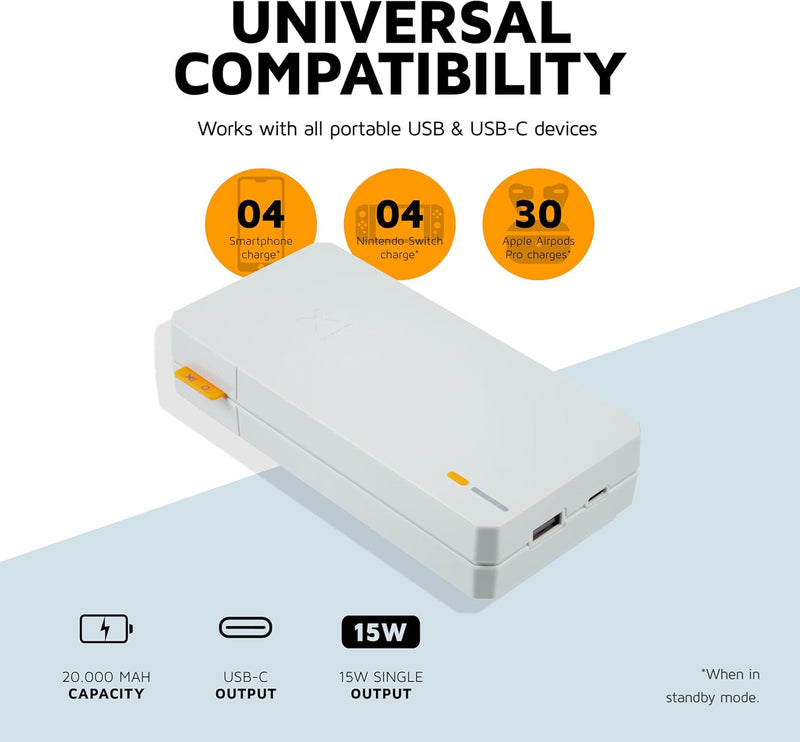 Xtorm Essential Powerbank 20.000 mAh, 15W, USB-C 15W, USB-A 15W, 2X Ausgang, xe1200, u.a. geeignet f