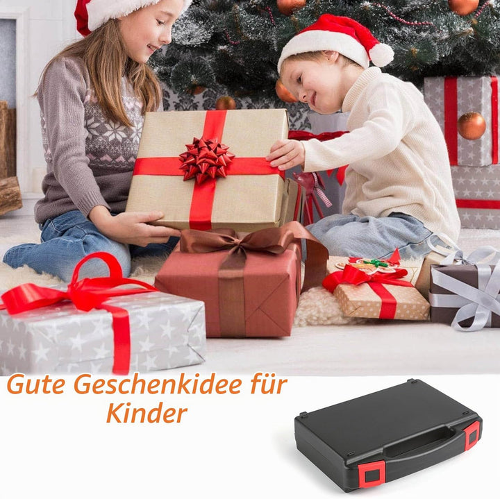 Kinder Werkzeug Set, Kinderwerkzeug mit Echte Handwerkzeuge, Anfänger Lernen Bauwerkzeug Spielzeug H