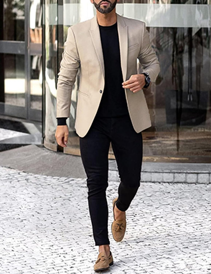 COOFANDY Herren Sportlich Freizeit Blazer Business Sakko Anzugjacke 1 Knöpfe Einfarbig Regular Fit K