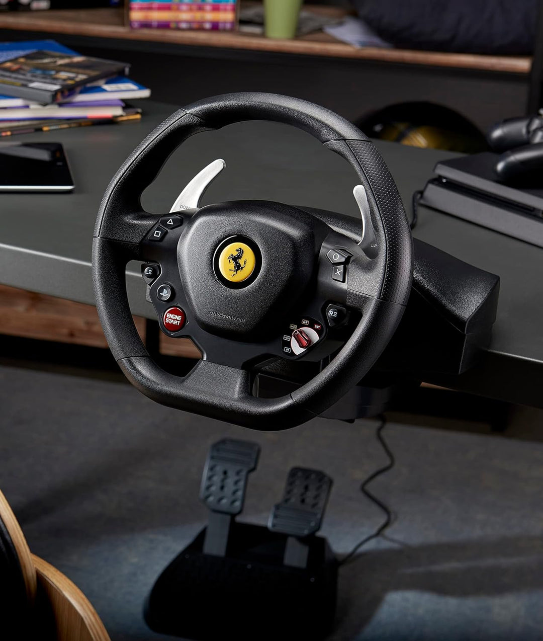 Thrustmaster T80 RW Ferrari 488 GTB Lenkrad - Realistisches Fahrerlebnis für PlayStation - Werde zum