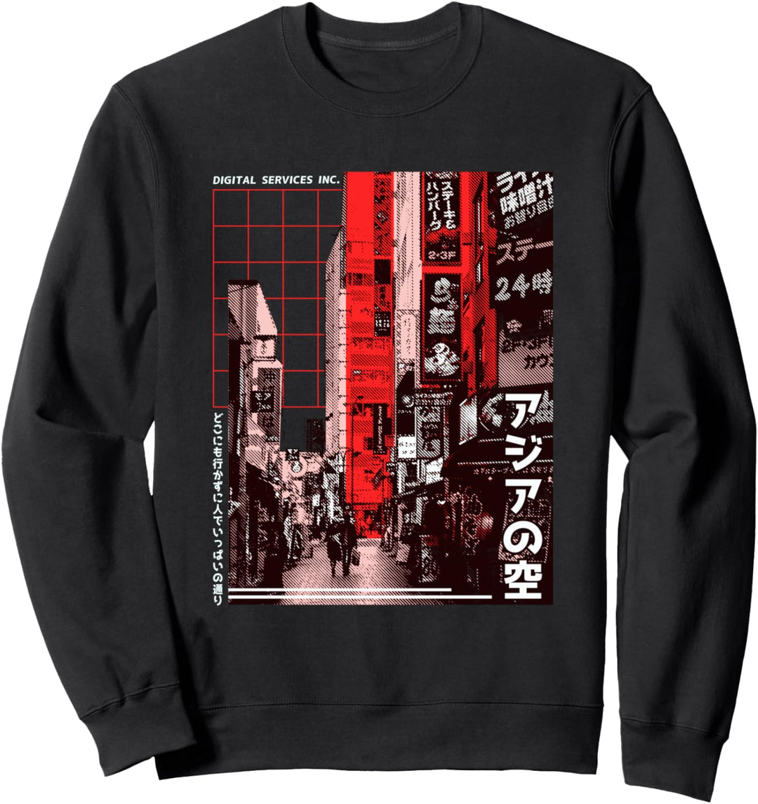 Aesthetic Vaporwave. Japan Style Kanji 80er 90er Tokyo Osaka Sweatshirt