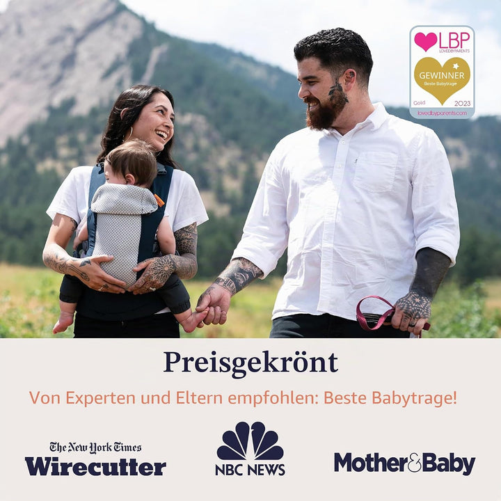 Beco Gemini Cool Babytrage Neugeborene ab Geburt bis Kleinkind - 4 Tragepositionen, Baby Trage, Baby