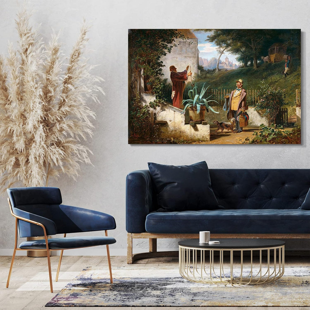 Printed Paintings Leinwand (80x60cm): Carl Spitzweg - Jugendfreunde 80x60 cm, 80x60 cm