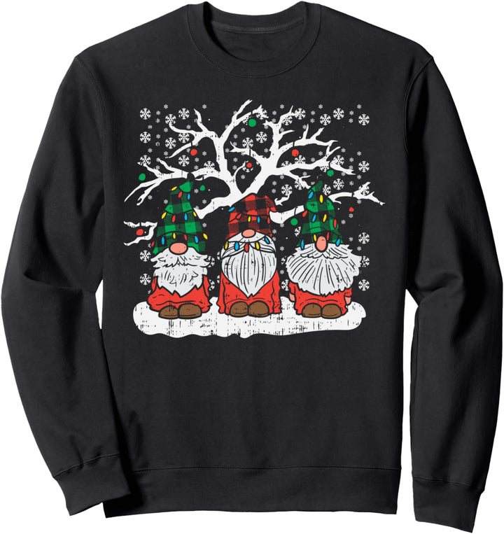 Gnomes Plaid Hat Christmas Garden Xmas Pajama Men Women Gift Sweatshirt