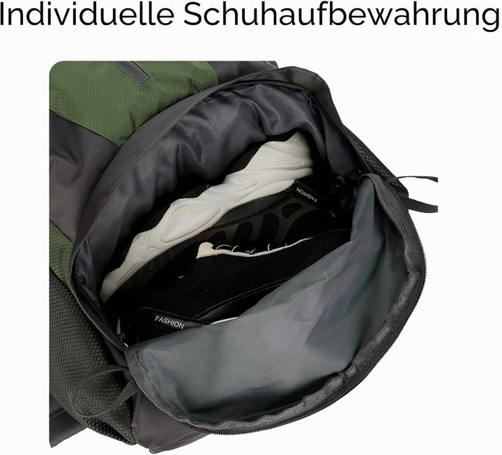40L Wanderrucksack mit Multi-Taschen-Design leichter Tagesrucksack mit mehreren Organisationsfächern