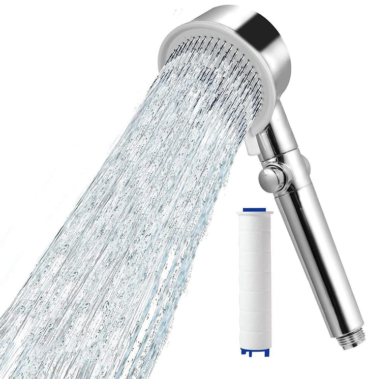 Duschkopf Handbrause mit Filter 360° Rotierende Wassersparender Hochdruck, 5 Strahlarten und Stop Ta