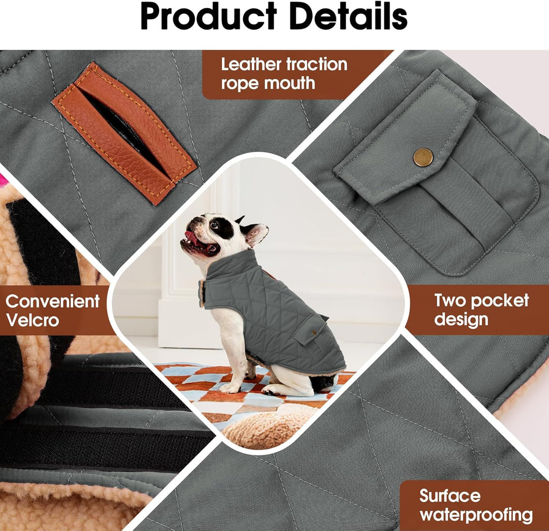 Wintermantel Hundemantel, Warme Winterjacken mit Fleece für Hunde,Hundejacke Hundekleidung Hundepull