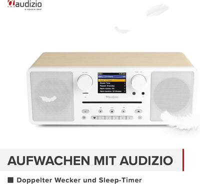 Audizio Naples - DAB Radio mit CD Player, Bluetooth, Internetradio WLAN, Fernbedienung, 60 Watt, UKW