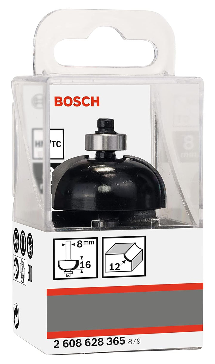 Bosch Professional 1x Hohlkehlenfräser Standard for Wood (für Holz, Radius 12mm, Arbeitslänge 15.6mm
