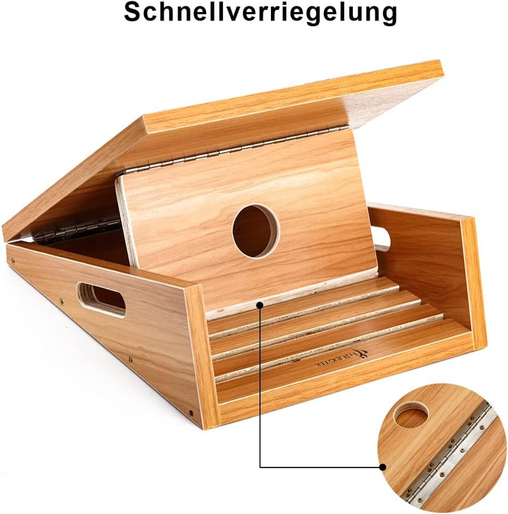 Strongtek Professionelles Slant Board Schrägbrett aus Holz, verstellbarer und tragbarer Wadendehner,