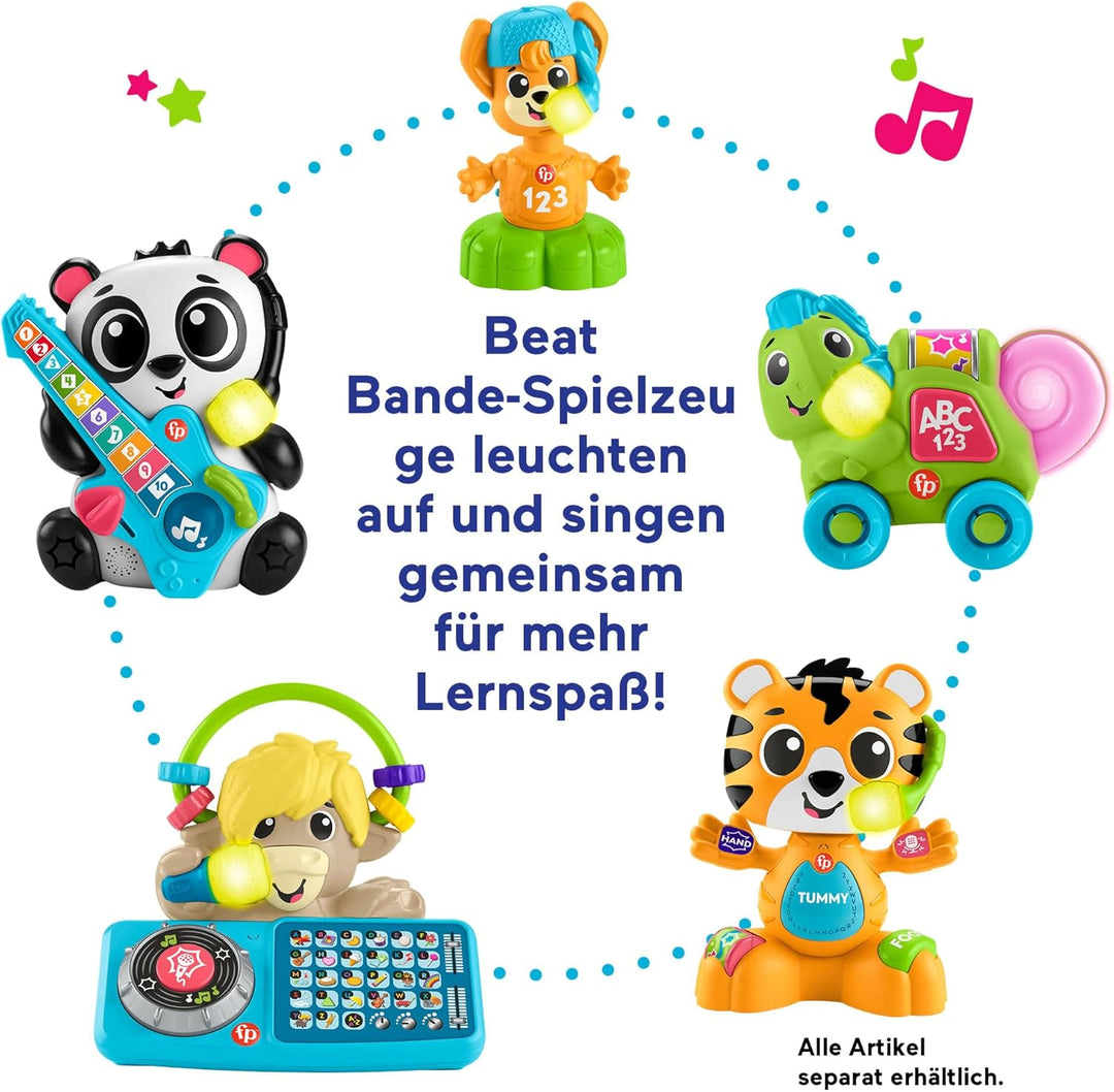 Fisher-Price Lernspielzeug für Babys und Kleinkinder, Beat Bande Spring & Sing Fuchs Bruno mit Geräu