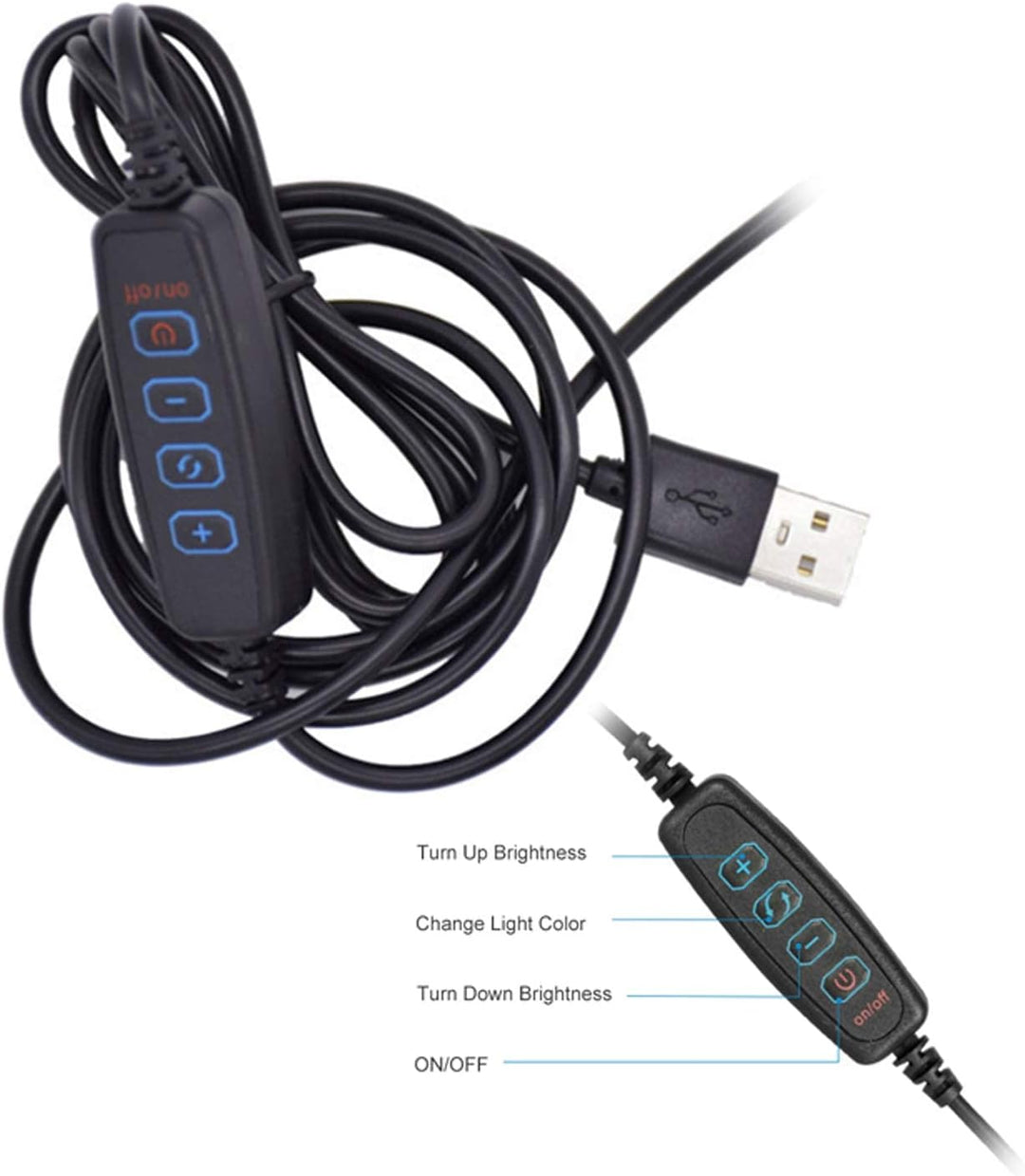 D94DS 10" Ringlicht mit Stativ und Handyhalter, Dimmbares LED Licht mit 3 Farbmodi und 10 Helligkeit