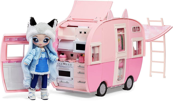 Na Na Na Surprise Kitty-Cat Camper - Pinkes Wohnmobil mit Katzenohren und -schwanz - 7 Spielbereiche