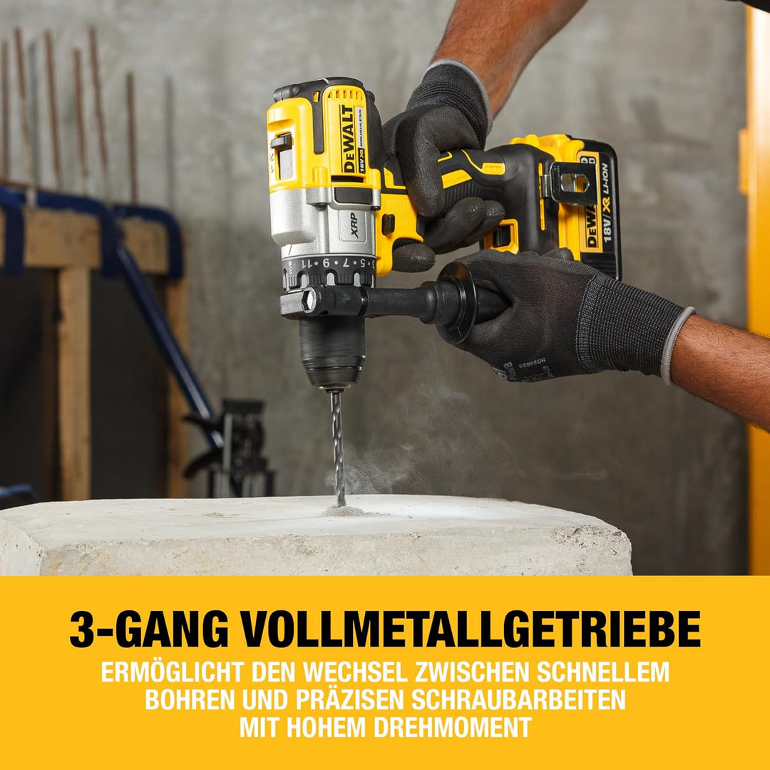 Dewalt 18 Volt 3-Gang Akku-Bohrschrauber DCD991NT (3-Gang Vollmetallgetriebe, bürstenloser Motor, 11
