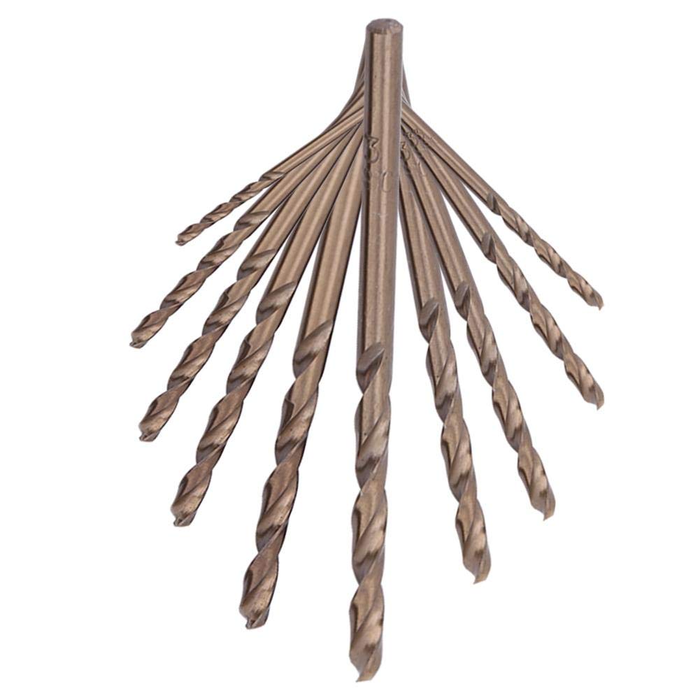 Spiralbohrer Set M35 HSS Kobalt-Bohrer 10er-Set 1–5 mm Bohrer zum Bohren in Edelstahl 1mm-5mm (Total