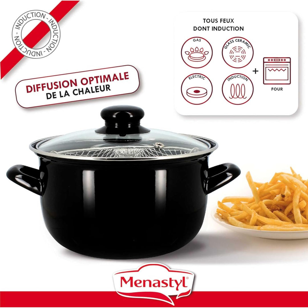 Util‘Home 3645580 Fritteuse, Edelstahl, 26 cm, Schwarz