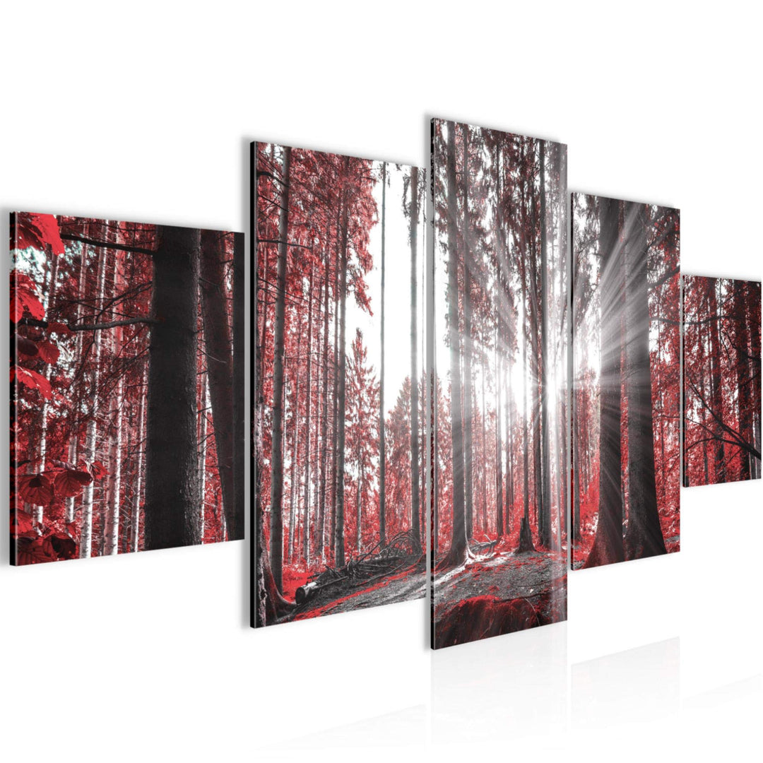 Runa Art Wandbilder Wald Landschaft 5 Teilig Bild auf Vlies Leinwand Deko Schlafzimmer Wohnzimmer So