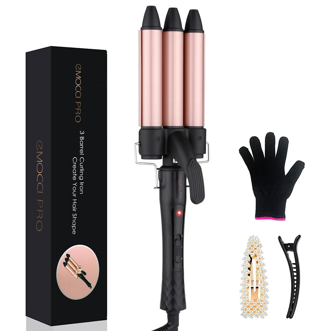 Lockenstab 3 fässer Beach Waves Welleneisen Grosse Locken Mermaid Wellenstab Welleisen mit Klemme Ha