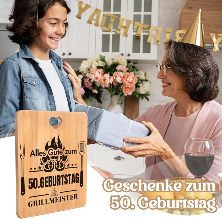 50 Geburtstag Geschenk - Happy Birthday Bambus Schneidebrett, 50 Geburtstag Mann und Frau,1975 Gebur
