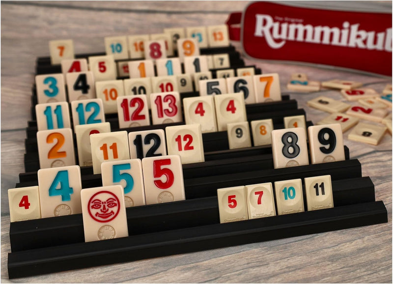 Feldherr 4er Set Ablagebretter für Rummikub - Robuste 3D-gedruckte Spielsteinhalter mit 4 Slots - Ba