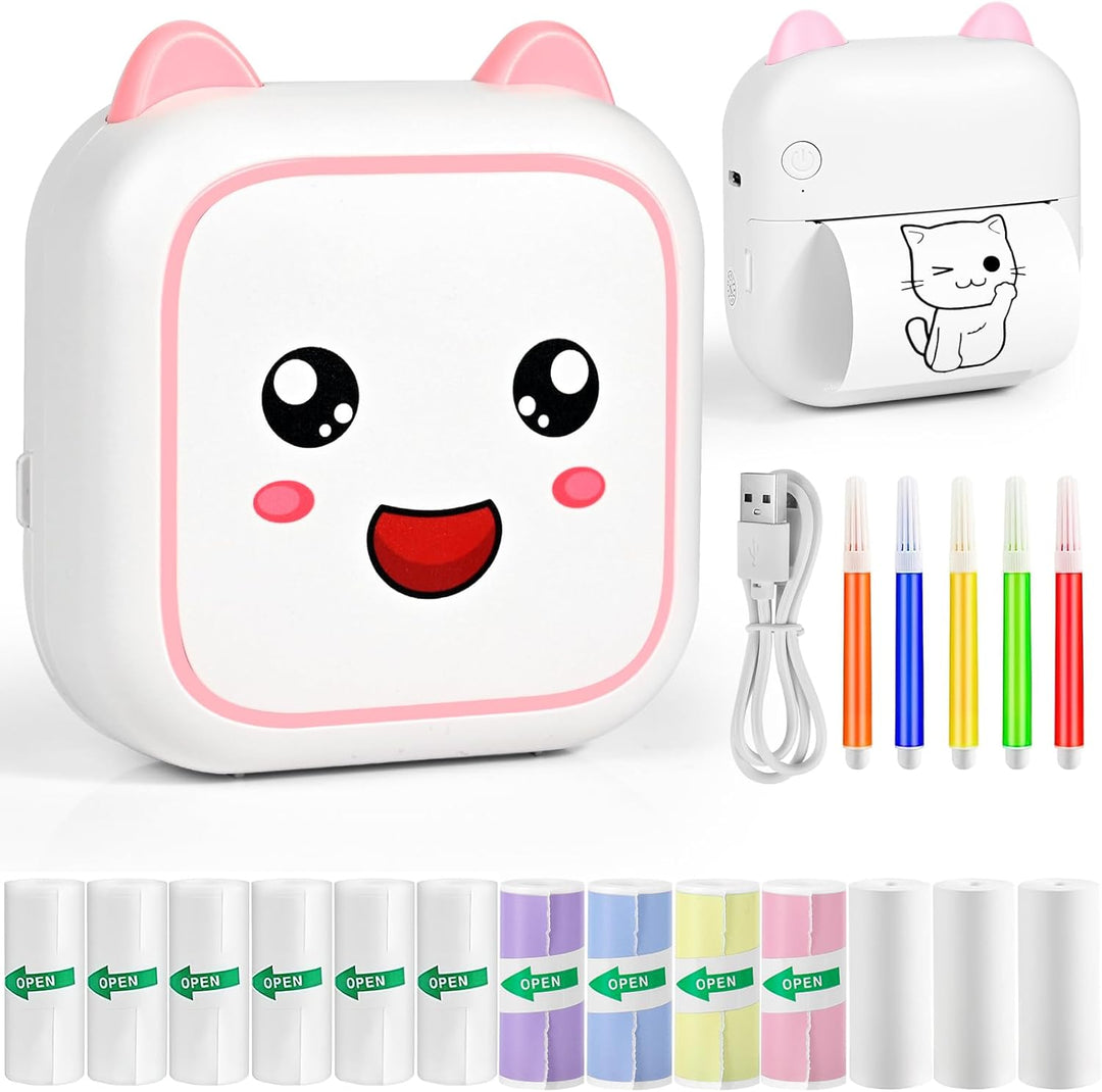 Ambesty Mini Drucker, Mobiler Fotodrucker, Tragbarer Mini Fotodrucker, Wireless Fotodrucker Thermodr