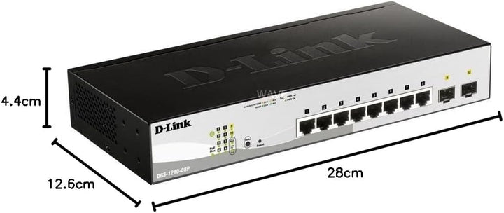 D-Link DGS-1210-08P Gigabit Smart Switch (8-Port, 2x SFP, 20 Gbit/s Schaltleistung) 10 Port|8x1G PoE