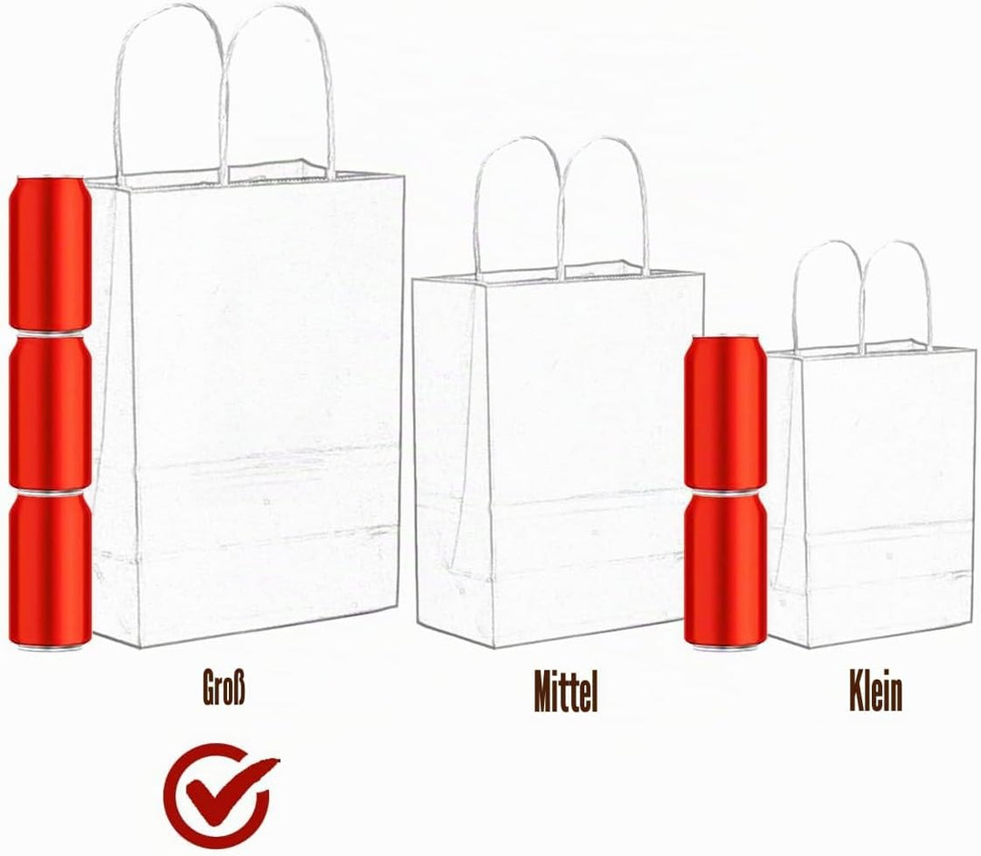 Gcardist Grosse 16Pcs Rote Kraftpapiertüten mit Griffen 33x26x13cm Geschenkpapiertüten Solid Color T