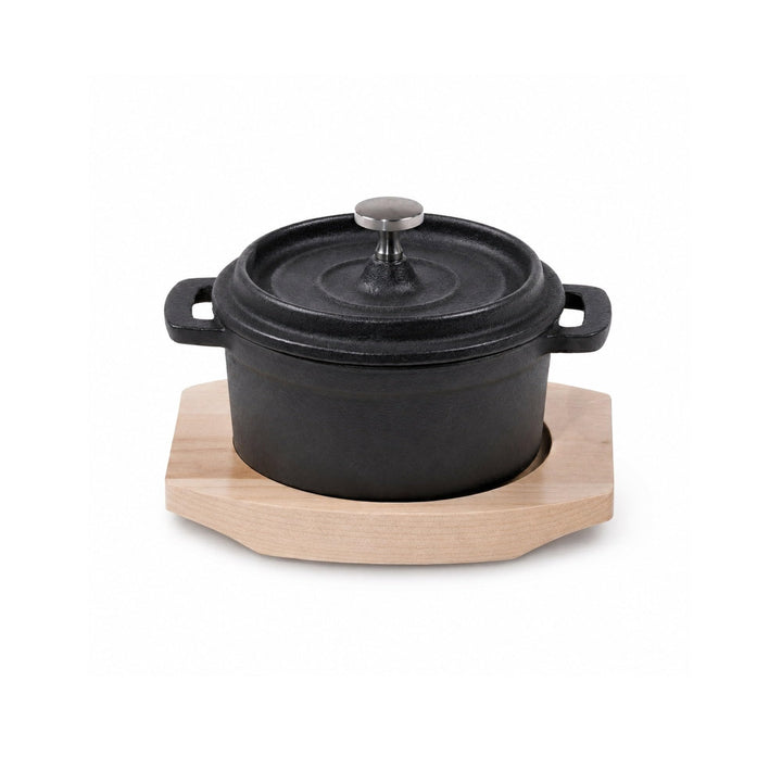Mini Cocotte 9 cm Gusseisen Emailliert Kleiner Topf mit Deckel, Handgeschmiedeter Emaille Topf Antih