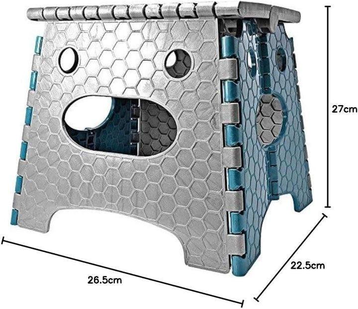 STARK Hocker/Klapphocker/Tritthocker mit Griff, zusammenklappbar, bis 100 kg, Höhe 26,8 cm in grau-