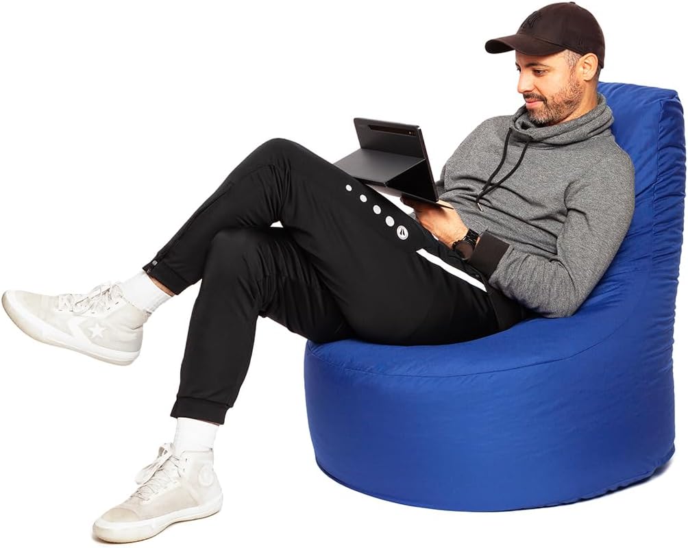 PATCH HOME Gamer Kissen Lounge Kissen Sitzsack Sessel Sitzkissen Bean Bag + Würfel/Hocker mit Reissv