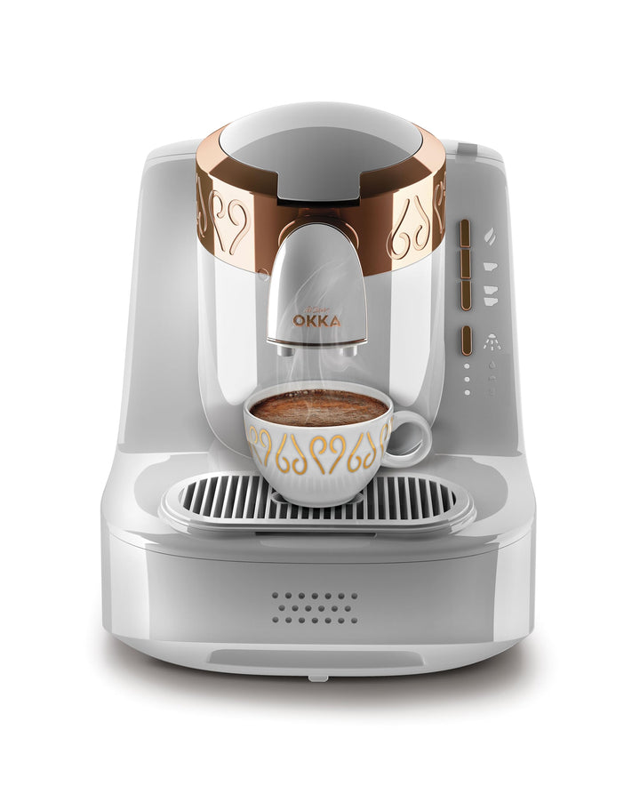 Arzum Okka OK001 TURKISH COFFEE MACHINE, 710W, 2 Cups Capacity, Direct to Cup, Self Cleaning, White-