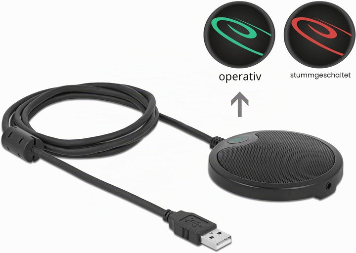 Delock USB Konferenzmikrofon Kondensator Mikrofon 360 Grad Omnidirektional Ideal für Aufnahmen von M