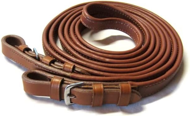 PS Pferdeartikel Weiche Softleder Zügel, Nappa geschlossen vernäht, Klassische Ausführung Farbe brau