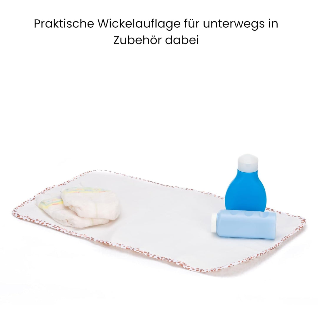 Fillikid Wickeltasche Teddy Small Exklusiv | Stilvolle Wickeltasche aus weichem Teddy-Material | Mit